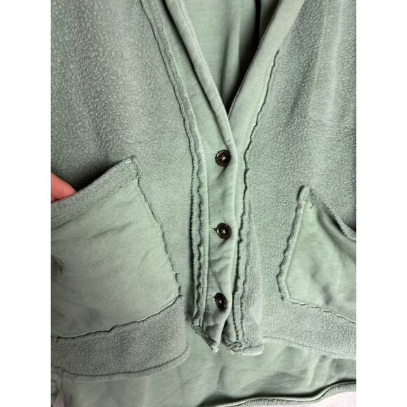 Free People Jordan Reverse Fleece Shacket Bleached Military Sz. XS - Picture 6 of 11